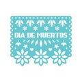 Bright paper with cut out flowers and geometric shapes. Papel Picado.