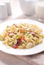 Bright pasta with cream sauce Royalty Free Stock Photo