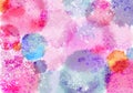 Bright Pastel Colored Bg with Watercolor Paint Splashes. Vector Grunge Paint Background Royalty Free Stock Photo