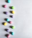 Bright pastel Easter candy on clean white background Royalty Free Stock Photo