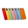 Bright and Pastel Silicone Back Cover Collection for Latest iPhone Model Display Royalty Free Stock Photo