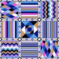 Bright patchwork pattern of nine squares. Vector design