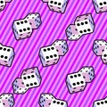 Bright pattern for a board game of dice in the style of pop art for print and design. Vector illustration. Royalty Free Stock Photo