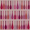 Bright pattern with bottles in a row. Vector illustration with