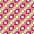 Bright pattern of colored squares, seamless oriental print
