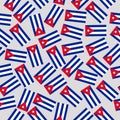 Bright pattern with flag of Cuba. Happy Cuba day seamless pattern. Bright background with flags. Illustration. Royalty Free Stock Photo