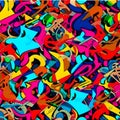 Bright, pattern, graffiti style Modern Abstract Urban Style Hiphop Graffiti Pattern mural,backdrop