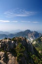 Bright peak view of huangshan mountain