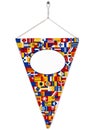 Bright pennant or triangle flag and set