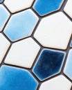 Bright Penrose Tiling Pattern With Contrasting Blue and White Tiles in an Intricate Design
