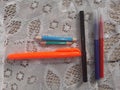 Bright pens and pencils