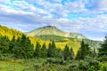 Bright, picturesque Carpathian mountains landscape, view the Petros mount, Ukraine.