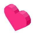 Bright pink angular heart computer icon isolated illustration