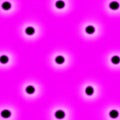 A bright pink background with a grid of glowing black circles. Royalty Free Stock Photo