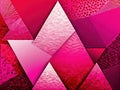 Bright pink background with triangles, and lines. Modern mockup for designs. Full frame Royalty Free Stock Photo