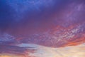 Bright pink clouds in the evening sky Royalty Free Stock Photo