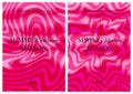 Bright Pink 3d Gradient Backgrounds Set. Vector Neon Colored Posters. Abstract Bg with Splashes Waves.Abstract Y2k Art Royalty Free Stock Photo