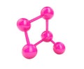 Bright Pink 3D Molecular Structure Model on White Background Keywords: molecule, atom, science Royalty Free Stock Photo