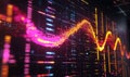 Bright pink DNA strand with integrated data visualization elements, showcasing the intersection of bioinformatics