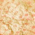 Bright pink flowers on crumbled paper Royalty Free Stock Photo