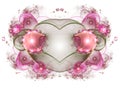 Bright pink fractal heart