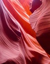 Bright Pink Gold Salmon Colors and Lines of Slot Canyon