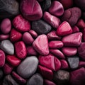 Bright Pink And Gray Pebbles: Photorealistic Compositions With Bold Color Palate