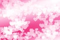 Bright pink hearts background