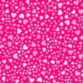 Bright Pink Hearts, Seamless Valentines Day Background. Hearts Of Different Sizes And Colors