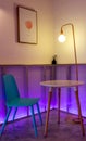 Bright and pink interiordesign for a coffee shop, bakery, cafe, co-working space