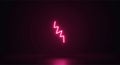 A bright pink lightning bolt is depicted against a dark background Royalty Free Stock Photo