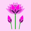 Bright pink lotus decorative mosaic