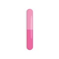 Bright pink nail buffer. Manicure tool. Instrument for polishing fingernails. Beauty theme. Flat vector icon