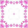 Bright pink ornate symetrical frame framed background Royalty Free Stock Photo