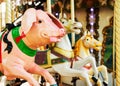 Vintage carousel pig Royalty Free Stock Photo