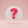 Pink Question Mark Inside a White Speech Bubble on a Pink Background symbol Royalty Free Stock Photo