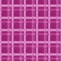 Bright pink summer woven plaid texture. Seamless woollen feminine style plaid fabric cloth. Rustic classic checkered Royalty Free Stock Photo