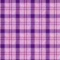 Bright pink summer woven plaid texture. Seamless woollen feminine style plaid fabric cloth. Rustic classic checkered