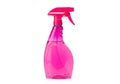 A bright pink translucent plastic spray bottle with a trigger sprayer isolated on white background Royalty Free Stock Photo