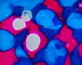 Bright pink white blue scattered color spots textured