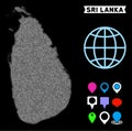 Pixel Halftone Sri Lanka Island Map