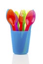 Bright plastic tableware Royalty Free Stock Photo