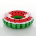 Summertime fun watermelon slice inflatable pool float ring isolated on white background Royalty Free Stock Photo
