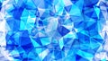 Bright polygon background. Blue low poly wallpaper. Abstract triangular pattern. Polygonal tiles
