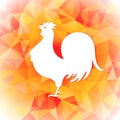 Bright polygon illustration of a rooster. Happy Chinese New Year cards. Perfect for decoration designs festive banners