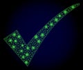 Bright Polygonal Net Confirm Tick with Lightspots