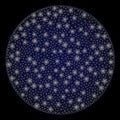 Bright Polygonal Network Filled Circle with Light Spots