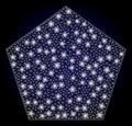 Bright Polygonal Network Filled Pentagon with Glare Spots