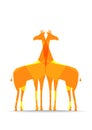 Bright polygons giraffes silhouettes