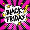 Bright pop art banner for black friday sales